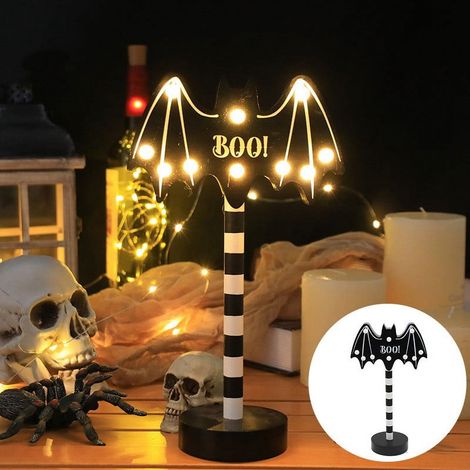 Lampe Citrouille En Bois - Luminaire Led Pour Décoration D'intérieur - Idéal Pour Halloween Et Thanksgiving - 32 X 13 X 8 Cm - 1 Pièce (1/3)