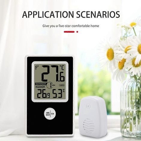 Thermomètre-hygromètre sans fil pour intérieur et extérieur, appareil de mesure de la température domestique (1/4)