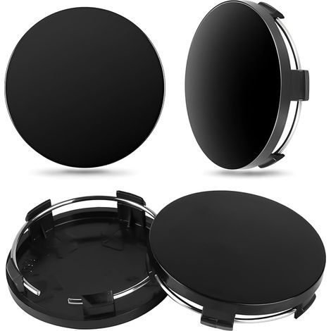 Centre De Jante Capuchons - 4 Pièces Cache Moyeu Centre De Roue,60Mm, Enjoliveur De Voiture, Plastique Abs Cache-Moyeu, Jantes Enjoliveurs Accessoires Pour Voitures (Noir) (1/5)