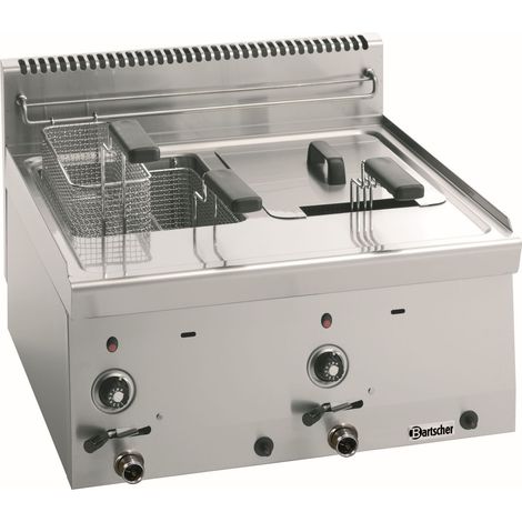 Friteuse a gaz professionnelle 600 mm - 2 cuves de 8 litres - Bartscher