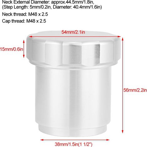 Bouchon de remplissage pour réservoir d'huile en alliage d'aluminium 1,5'' à souder, pour réservoirs de carburant (1/5)