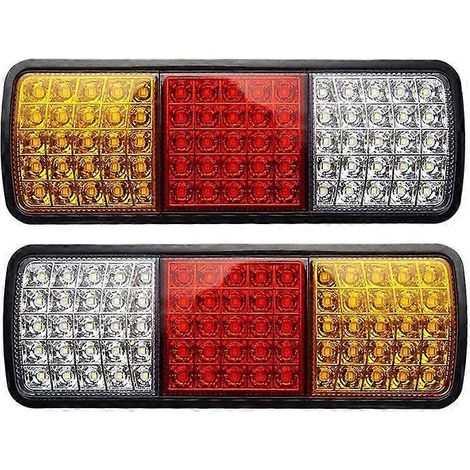 2 feux arrière étanches 12 V 75 LED pour camion, camping-car, fourgonnette, bus, remorque, clignotants, feux stop (1/5)