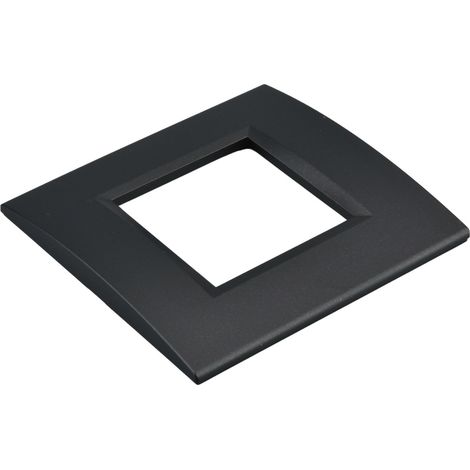 Placca Plastica Quadrata MBL 2 Moduli/Posti Compatibile Bticino Living, 3 Colori Disponibili (Nero)