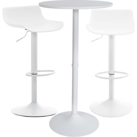 Conjunto de 2 Taburetes de bar & 1 Mesa alta Fernie Blanco