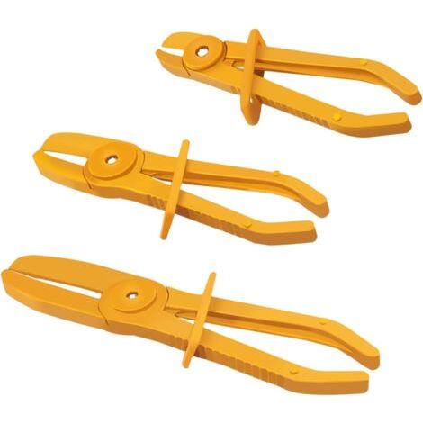 Pinces à Clamper les Durites,Pince a Collier Durite,Jeu de Pinces pour Durites,3PC Outil de Serrage pour Tuyaux Flexibles pour Serrage des Flexibles de Refroidissement et de Carburant,Jaune (1/5)