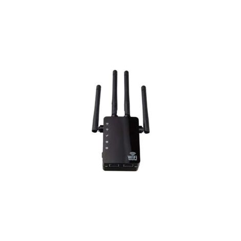 Amplificateur de signal WiFi sans fil Répéteur amélioré double bande 1 200 M Routeur haute puissance 2,4 et 5G (noir，
90x173x70mm