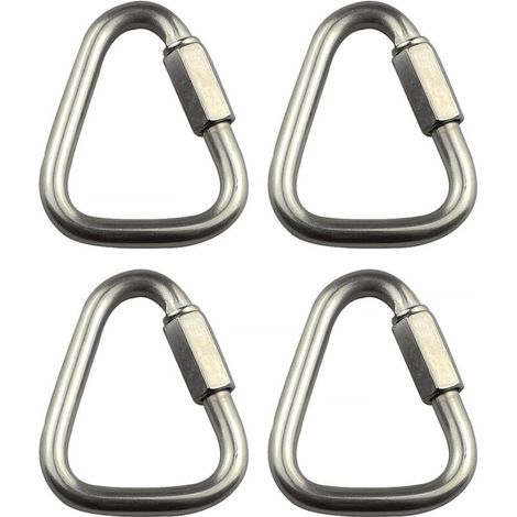 Lot de 4 Chaînes Maillons Triangulaires 10 mm Acier Inoxydable pour Escalade et Connexion Rapide (1/4)