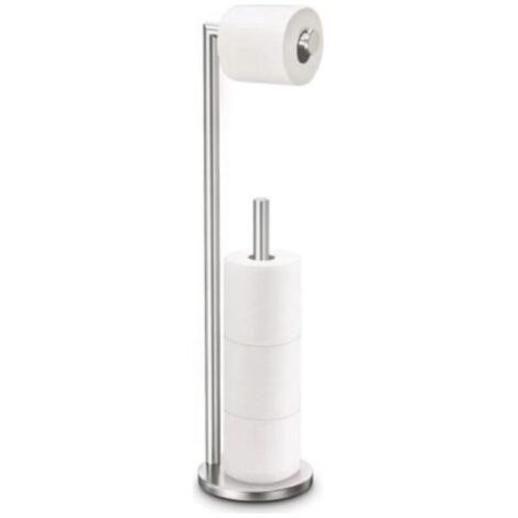 Argenté,Support de Papier Toilette, Porte Papier Toilette sur Pied en Acier Inoxydable 304,Porte Rouleau Autoportant pour Stock (1/4)