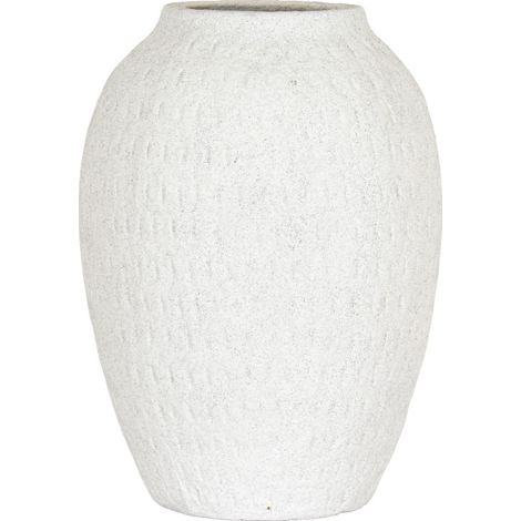 Ashen Medium Tall Vase - Ceramic - L20 x W20 x H27 cm - White