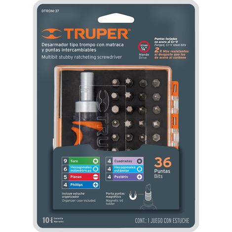 Jeu de tournevis Truper DTROM-37 37 unités