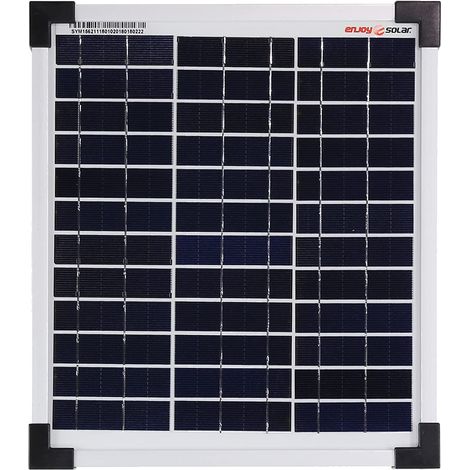 Enjoy solar Poly 10 W 12V Pannello solare policristallino Modulo fotovoltaico ideale per camper, case da giardino, barche. (1/5)
