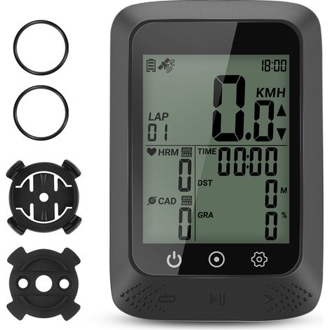Compteur de vélo numérique sans fil, GPS multifonctionnel, étanche IPX7, compteur de vitesse avec rétro-éclairage automatique, IPX7 (1/5)