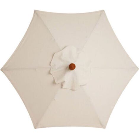 Replacement cover for parasol, 6 ribs, 2.7M, waterproof, UV-resistant, replacement fabric, beige color (1/5)