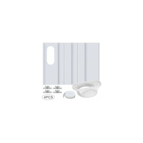 Kit de ventana para aire acondicionado portátil con acoplador universal, junta de ventana de panel de PVC reforzado ajustable, kit de ventilación para ventanas de aire acondicionado para puertas corre