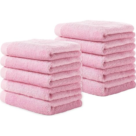 10 gants de toilette en bambou, 25 x 25 cm, ultra-absorbants, réutilisables, pour salle de bain, cuisine, spa et hôtel (1/5)