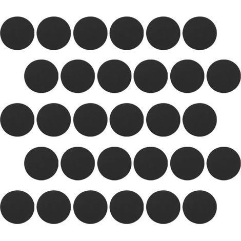 30pcs Aimants Ronds en Caoutchouc avec Dos Autocollant, Aimants pour Réfrigérateur Polyvalents, Organisateur Cuisine Pratique et Design Noir (1/5)