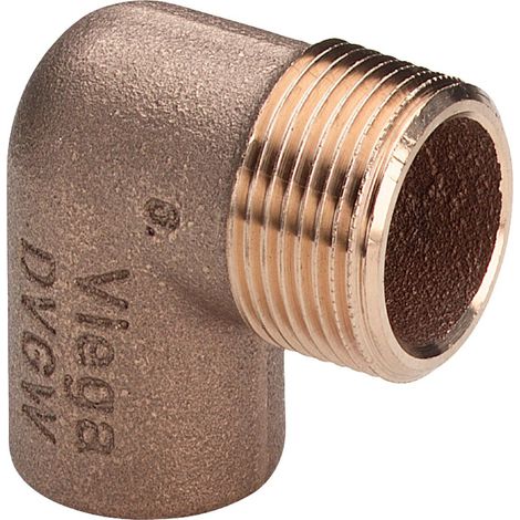 Viega gomito di transizione a 90 gradi, d 12mm, R 3/8 bronzo rosso Modello 94092G, 103910