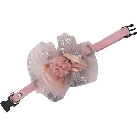 Collier fleuri ajustable pour chiot, cravate fleurie tendance pour fêtes, mariages, anniversaires, 15 pièces, rose, taille M (1/5)