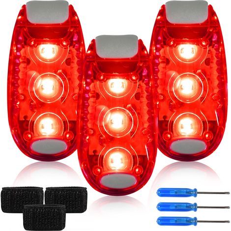 Set mit 3 blinkenden LED-Sicherheitslichtern für Schulranzen – Reflektorclip – Sicherheitslicht für Kinder – Rucksack – Jogging – Kinderwagen (1/4)