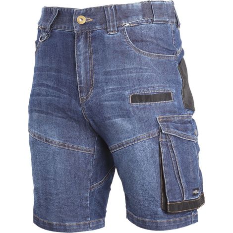 Short en jean stretch bleu avec ourlet renforcé, taille 2XL, CE, Lahti (1/2)