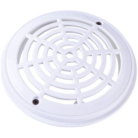Grille bonde de Fond Ronde pour Piscine - Diam 18 x20.3cm - Blanc (1/4)