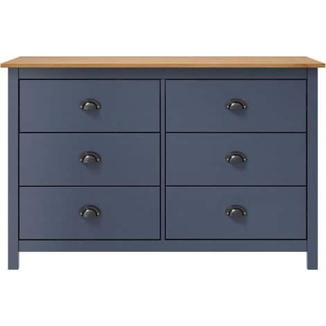 Maison Exclusive - Credenza Hill Grigia 125x40x80 cm in Legno Massello di Pino