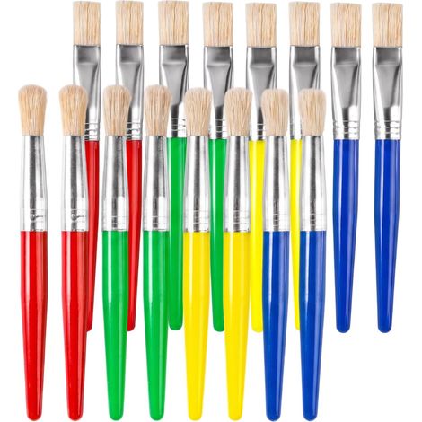 16-Piece Children's Paintbrush Set, Large Round and Flat Brushes (1/5)