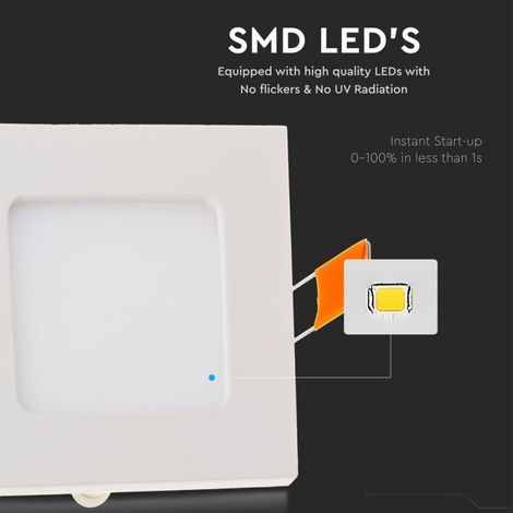 Panel LED de alta calidad para empotrar en el techo, lámpara de rejilla, iluminación de pared, blanco cálido V-TAC 6295 (1/5)