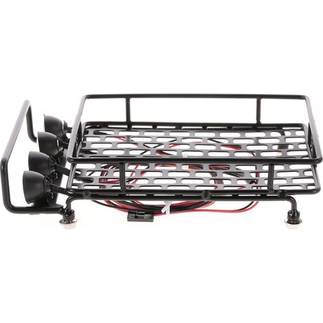 Porte-bagages de toit avec barre lumineuse pour 1/10 RC chenille axiale SCX10 D90 110 Traxxas TRX-4 HSP pièces de voiture (1/5)