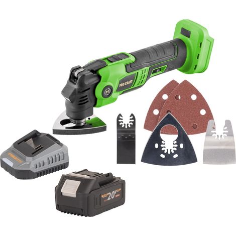 Procraft PMT22bb Akku Multifunktionswerkzeug 20 V Brushless + 1x Akku 4,0 Ah + Ladegerät