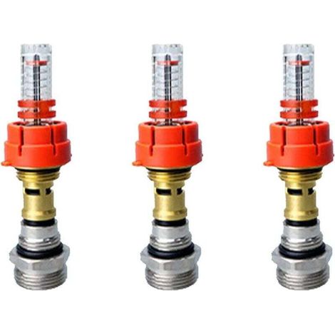 Lot de 3 débitmètres collecteurs de chauffage au sol pour régulateur d'eau DN25 (1/4)