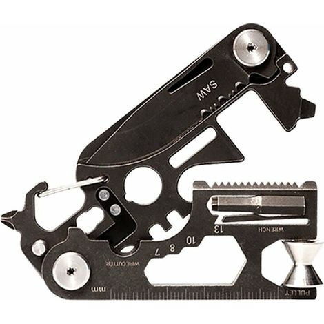 28 En 1 Mini-Mini Edc Multitool Couteau Couteau Pliante Couteau Camping Engrenage De Camping W / Scie / Tournevis / Ouvre-Bouteille / Securite Cadeaux Uniques Pour Homme Dad Mari Boyfriend Ext (1/5)