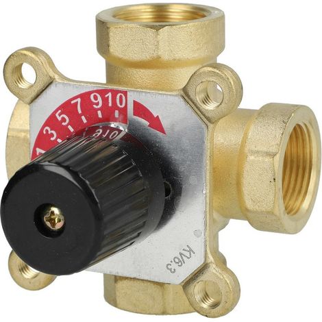 Vanne mélangeuse 4 voies Wipex laiton, F3/4'' - Ø20 - 6,3 Kvs (1/3)