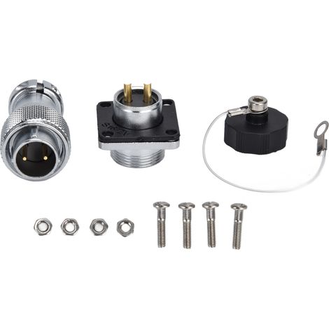 Adaptateur de Connexion Aviation Métallique Étanche - 2 Broches, 500V AC (1/5)