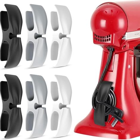 Organisateur de câbles pour appareils - Lot de 6 autocollant - Clips de câble - Enrouleur de câble - Réducteur de câble -pour appareils de cuisine (1/5)