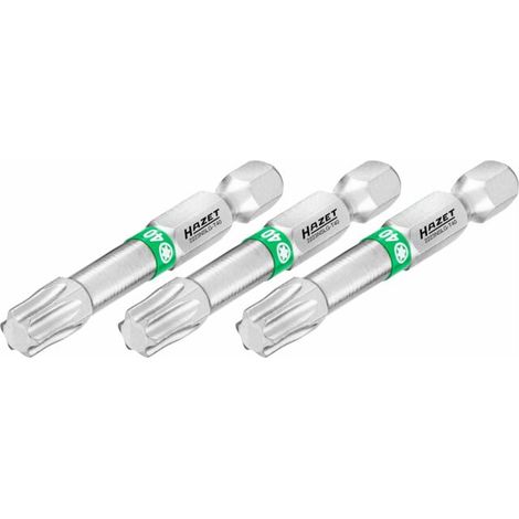 Embout-tournevis (bit) Hazet 2223NSLG-T40/3, hexagone massif 6,3 (1/4 pouce), profil TX intérieur, T40, nombre d'outils : 3