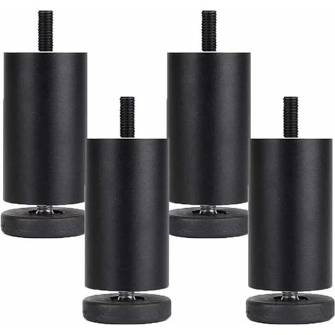 4 pièces pieds de meubles réglables en alliage d'aluminium - Ronds, 12cm - Accessoires de meubles