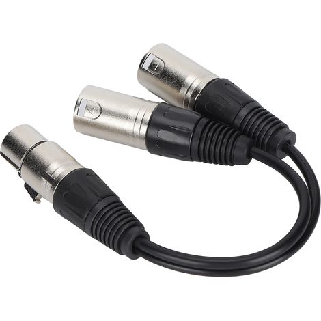 Câble XLR femelle vers double XLR mâle pour microphone stéréo symétrique, compatible avec adaptateur audio, blanc, 0,25 m / 0,8 pi (1/5)