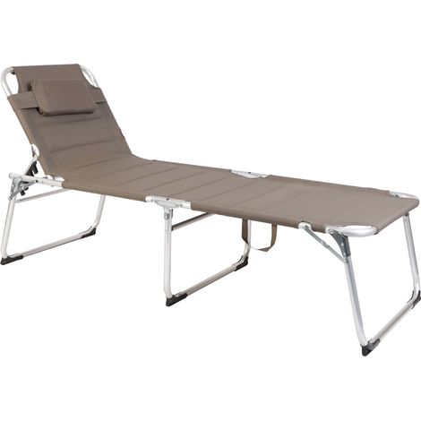 Chaise longue de jardin en aluminium XXL - Couleur : taupe