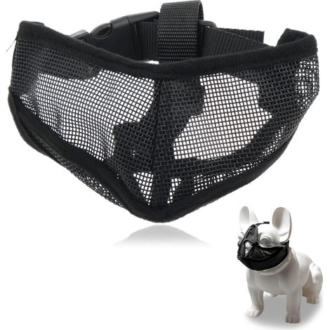 Muzzle Chien - Muzzle Réglable en Maille Respirante pour Chiens à Museau Court - Pour Dressage Anti-Mordillement et Anti-Aboiement - Taille S (1/5)