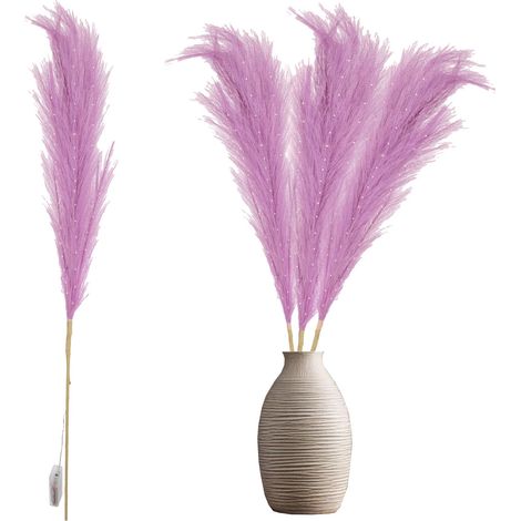 100cm B/O Pampas Grass Pink W/ 30 WW LEDs (1/3)
