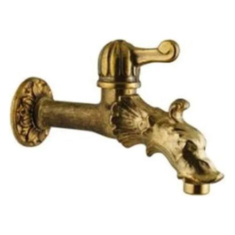 Wasserhahn im Gargoyle-Stil mit Hebel – Poliertes Messing – Einlassdurchmesser 15x21 mm – Abmessungen 112x175 mm (HxD) (1/5)