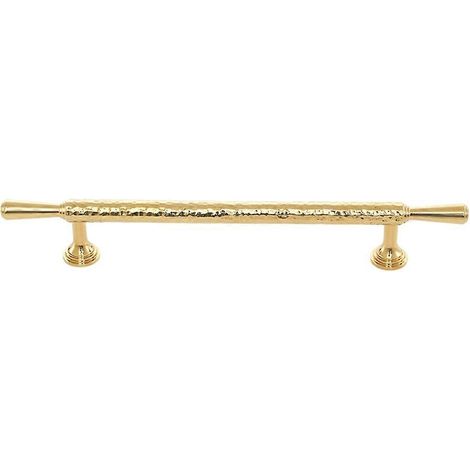 Handgehämmerte Schubladengriffe aus Messing mit matter Bronzeoberfläche für Möbel und Schränke. Lange Griffe, C-förmiger Türgriff. (1/5)