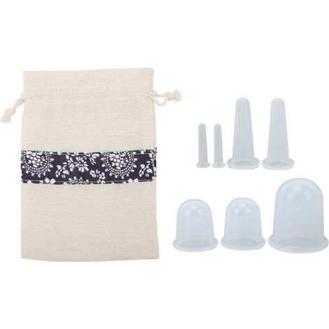 Kit de 7 Ventouses Visage en Silicone Transparent pour Lissage des Ridules et Massage par Aspiration