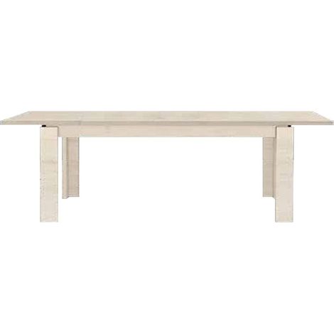 Tisch Imab Manhattan aus weißem Eichenholz mit 1 Auszug 160x90x76,5 cm