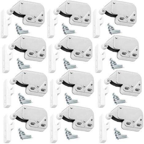 Fermeture à Ressort Porte d'Armoire,12PCS Loqueteaux à Ressort Mini Latch Serrure à Ressort Avec Des Vis pour Armoire Peut Etre Utilisé pour Les Placards Tiroirs Panneaux De Particules