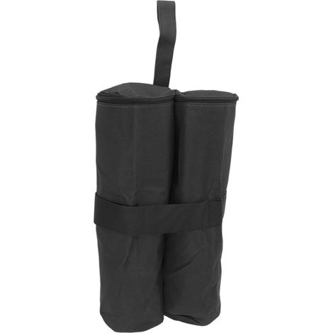 Lot de 4 Sable Stabilisateur Très Grand pour Chapiteau Pliable, Sacs de Poids Anti-Vent, Protection Solaire Extérieur, Tente auvent, Noir (1/5)
