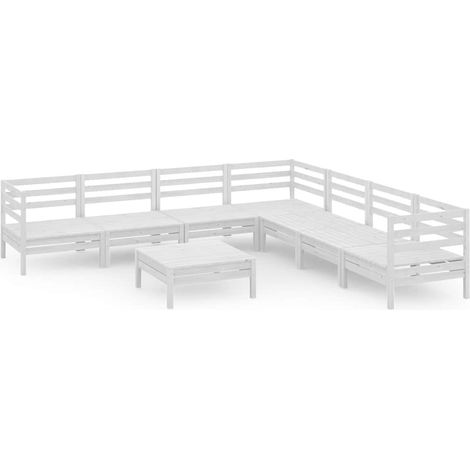 Maison Exclusive - 8-tlg. Garten-Lounge-Set Massivholz Kiefer Wei (1/5)