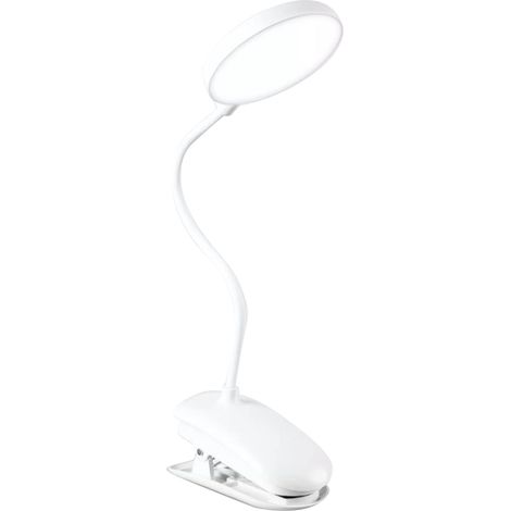 Lampe de bureau à pince rechargeable LED protectrice pour les yeux, lampe de lecture à luminosité réglable, lampe d'étude pour chevet, dortoir ou bureau (1/5)