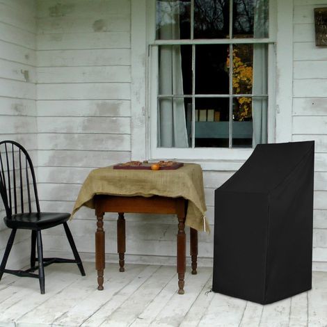 Housse De Chaise Extérieure - Tissu Oxford 210D - Résistante Au Vent Et À L Eau - Pour Chaise Pliante Et Transat - Noir - 1 Pièce (1/5)